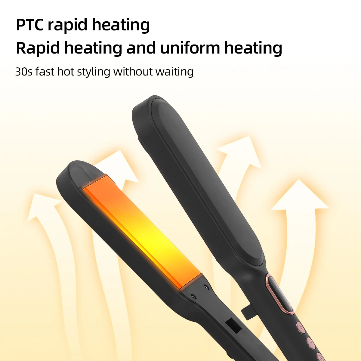 Ceramic-glazed Spray-painted Panel Multi-setting Temperature Straightening Hair Curler — image 3