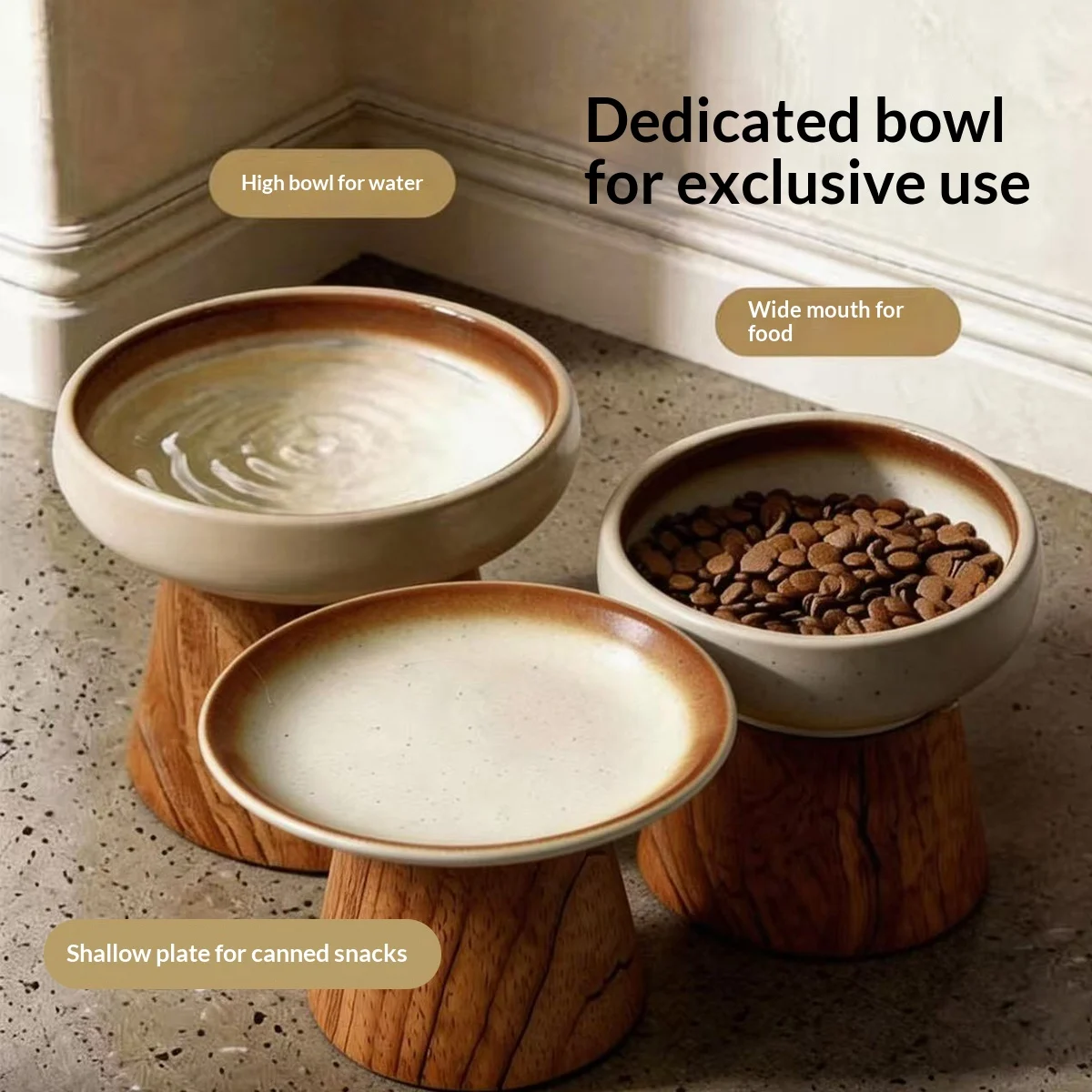Ceramic Wide-mouth Cat Food Dish Dog Bowl — image 5