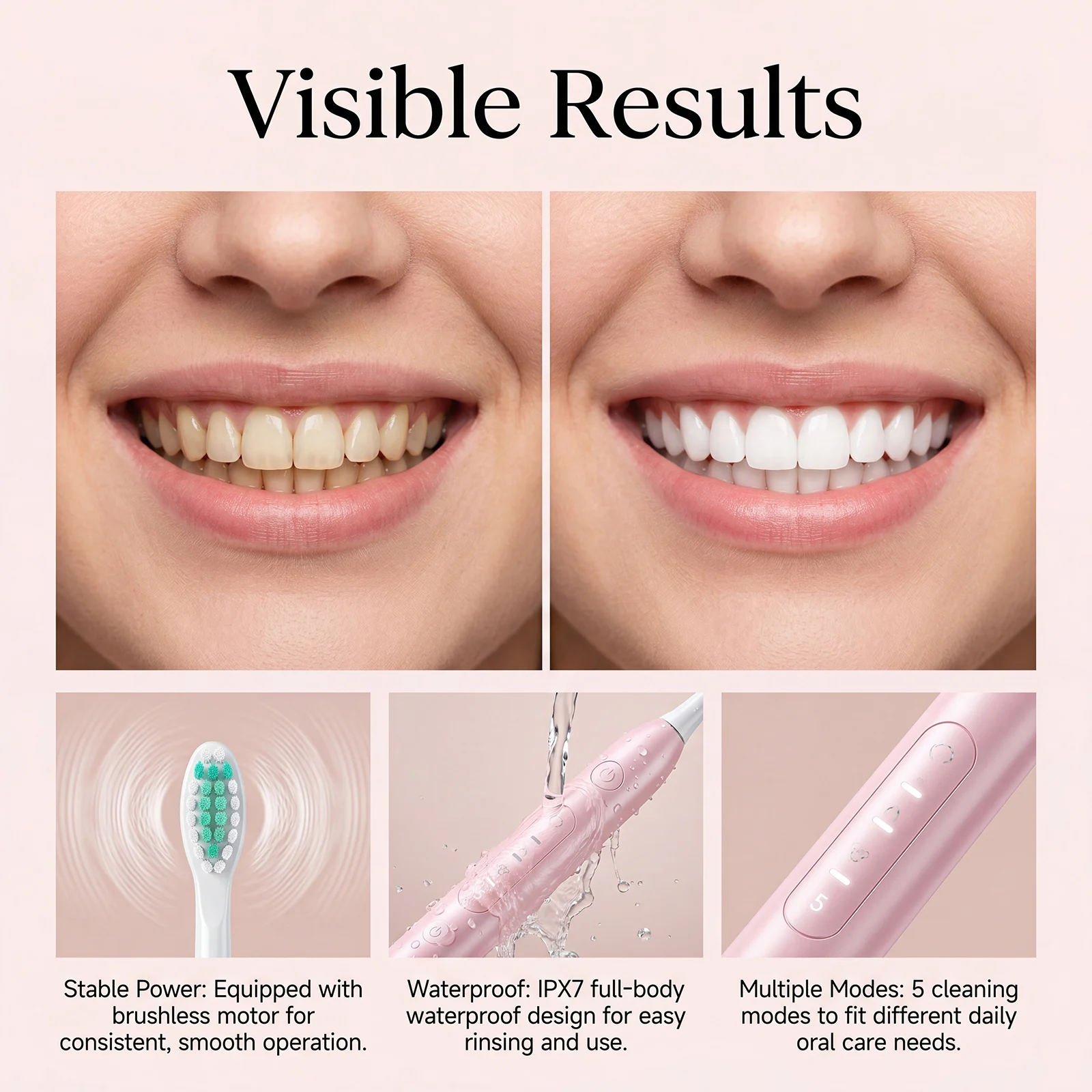 CH-926 Electric Toothbrush White 2 Brush Heads — image 7