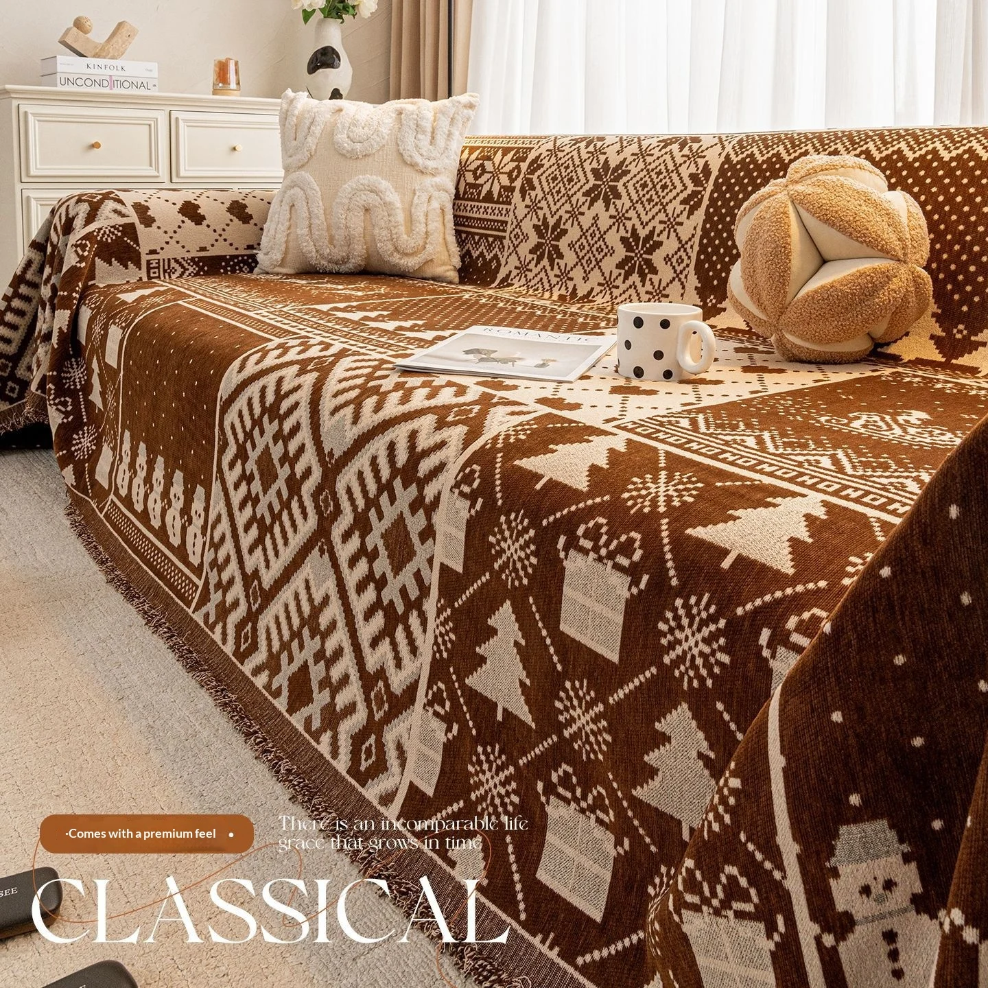 Chenille Sofa Cover All-season Universal Fit — image 4