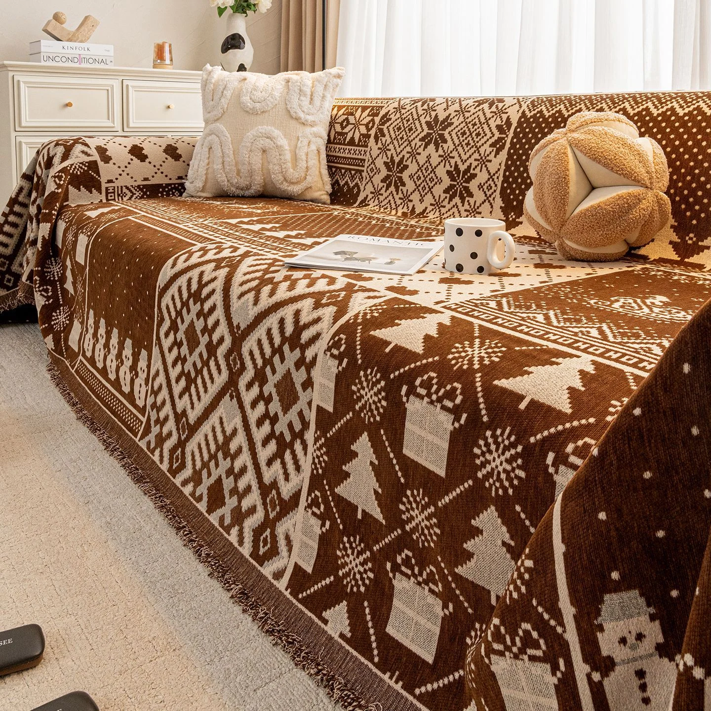 Chenille Sofa Cover All-season Universal Fit — image 2