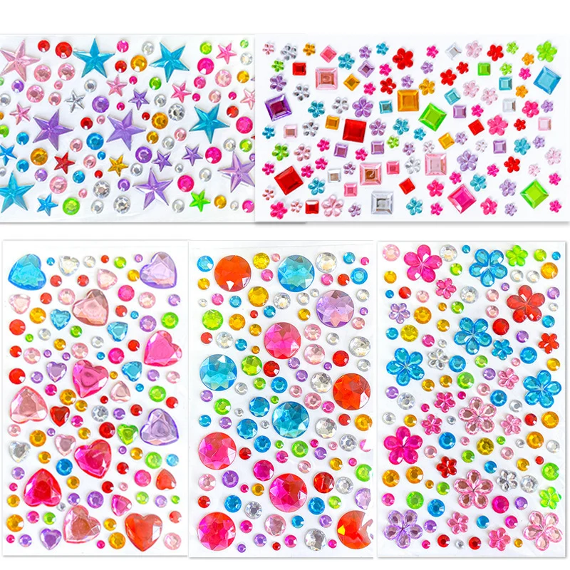 Children's Cartoon Princess 3D Heart-shaped Diamond Sticker — variant image