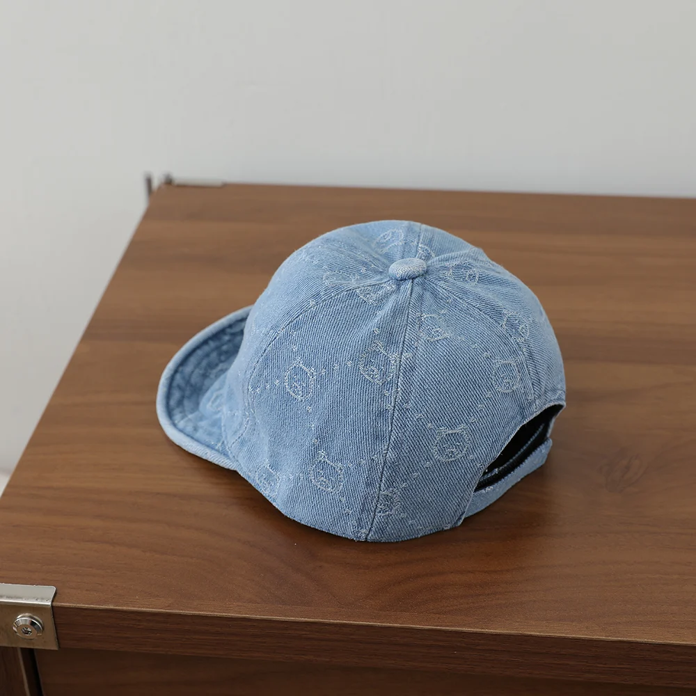 Children's Small Bear Polka Dot Jacquard Denim Baseball Cap, Baby-sized Soft Brimmed… — image 8