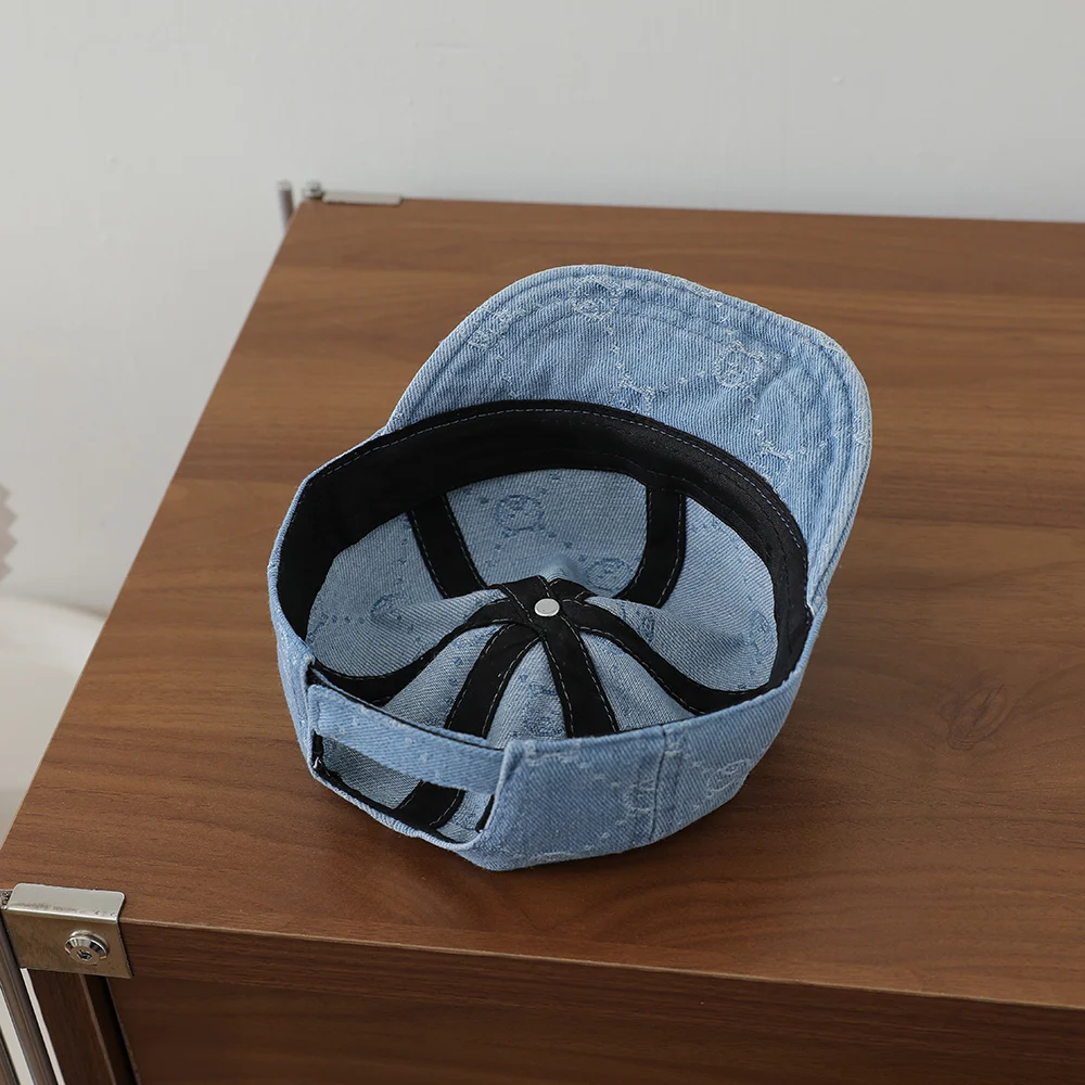 Children's Small Bear Polka Dot Jacquard Denim Baseball Cap, Baby-sized Soft Brimmed… — image 7