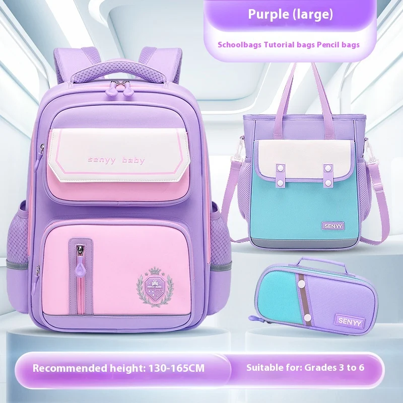 Children's Spine Protector Backpack With Water-repellent Large Capacity Oxford Cloth… — image 5
