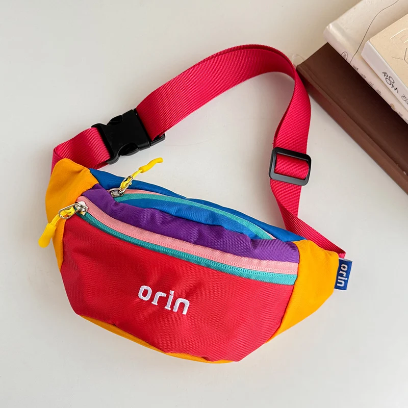 Childrens Color-block Outdoor Casual Crossbody Backpack — image 2