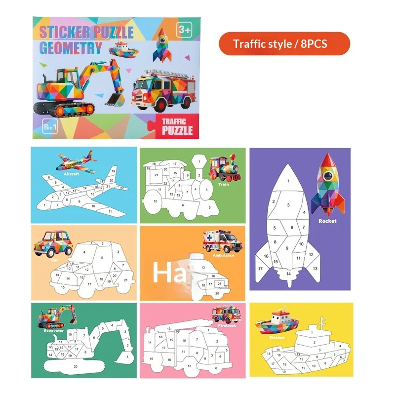 Childrens Handmade 3D Geometric Stereo Sticker Collage — image 6
