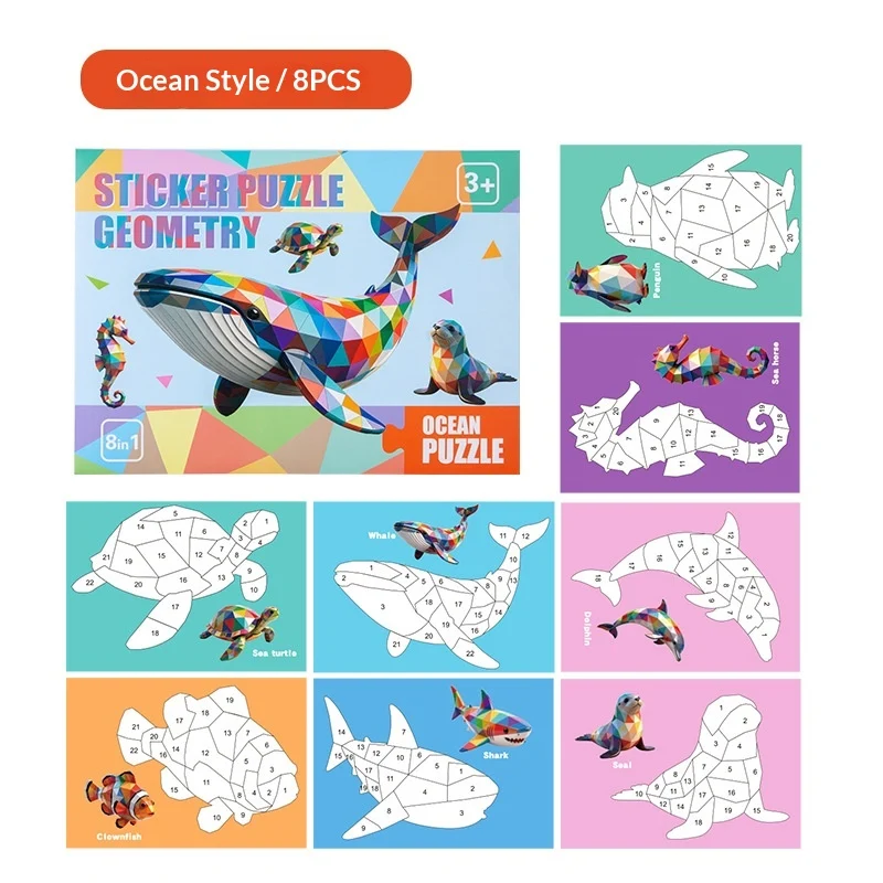 Childrens Handmade 3D Geometric Stereo Sticker Collage — image 4