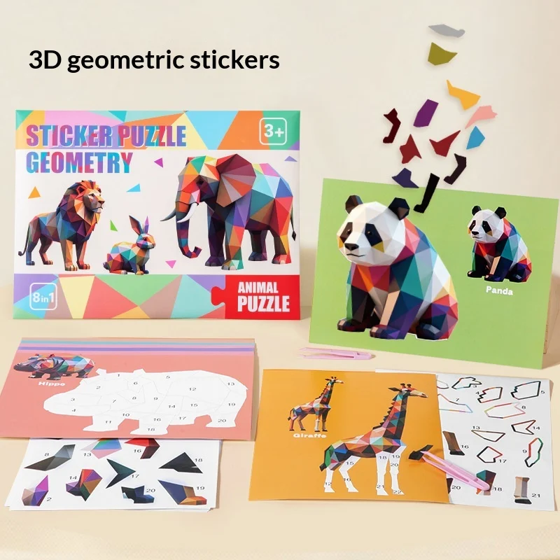 Childrens Handmade 3D Geometric Stereo Sticker Collage — image 3
