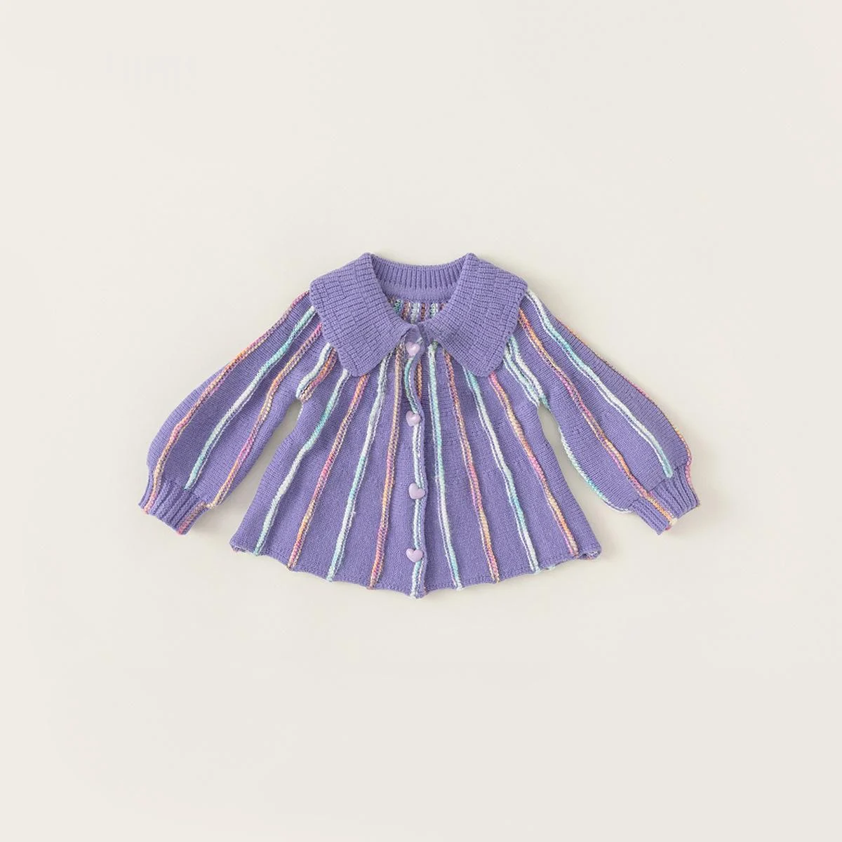 Childrens Knitted Coat Lapel Baby Sweater Cardigan — image 3