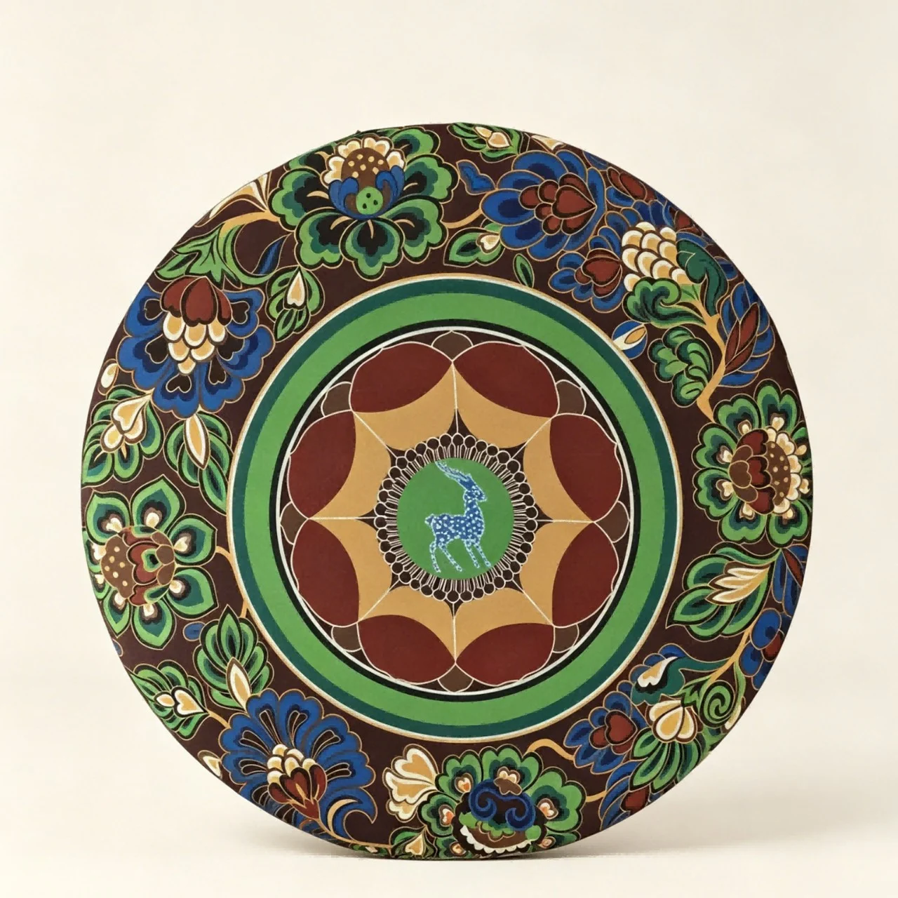 Chinese Traditional Dunhuang Algae Well Pattern Round Seat Cushion, Thick Padded… — image 2