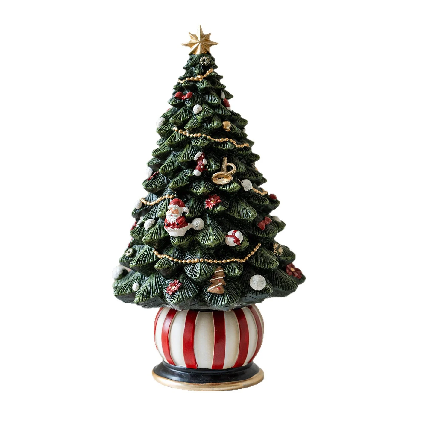 Christmas Resin Carousel Tree Mechanical Music Box — image 4