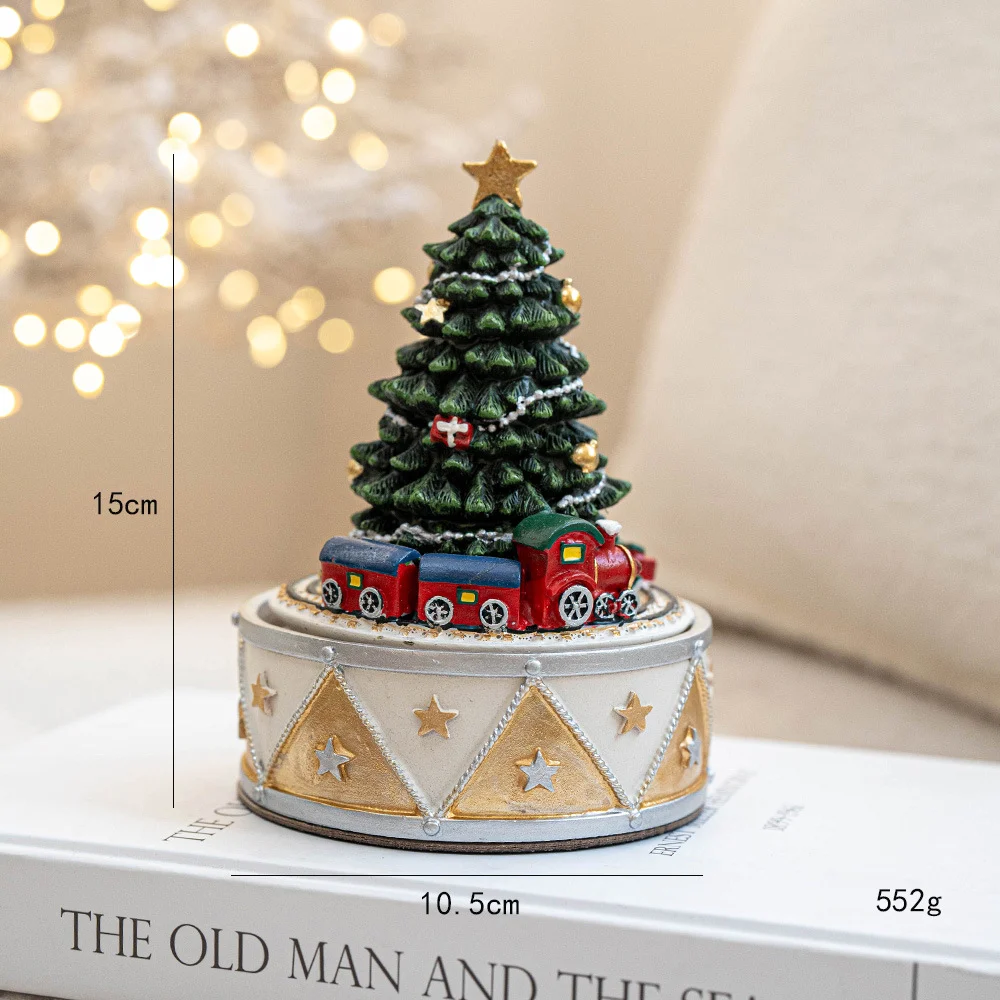 Christmas Resin Carousel Tree Mechanical Music Box — image 3