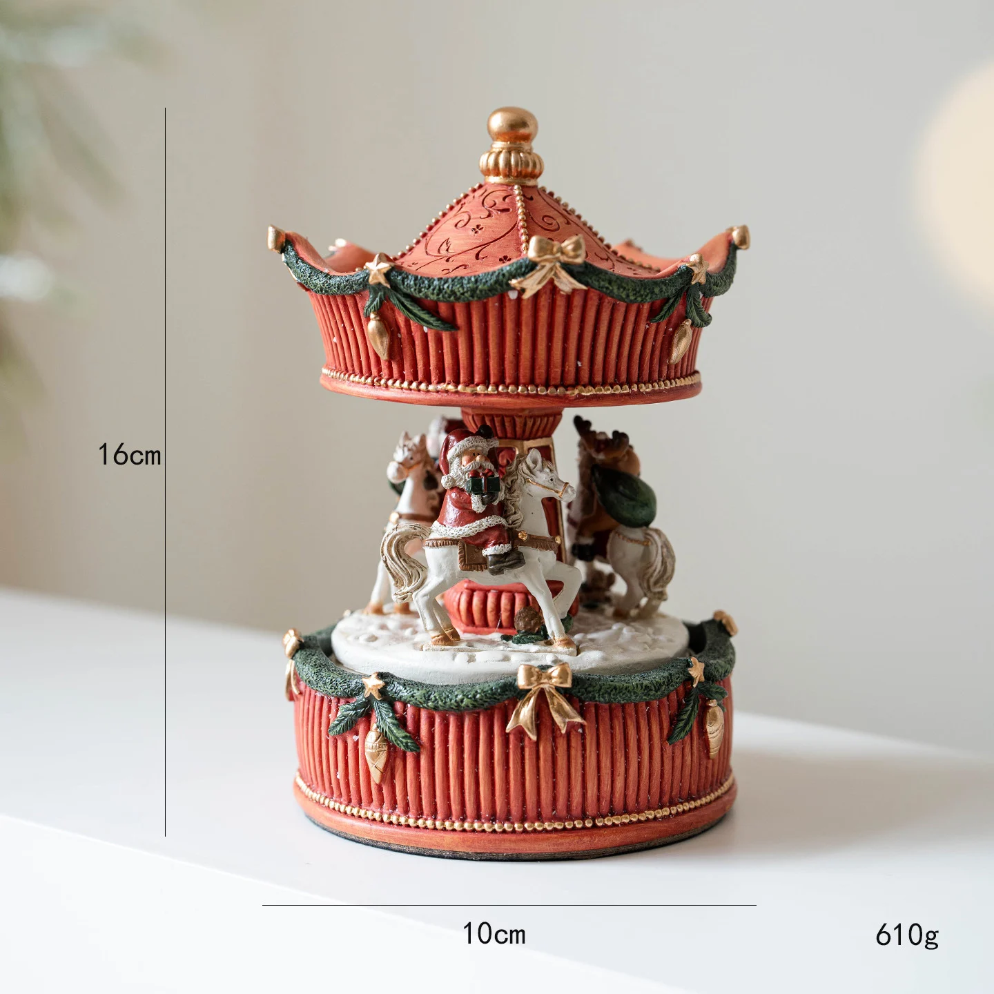 Christmas Resin Carousel Tree Mechanical Music Box — image 8