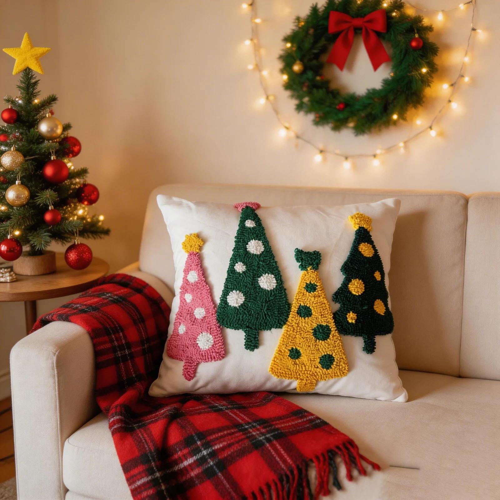 Christmas Shaped Plush Throw Pillows, Gingerbread Man Snowman X Mas Tree Decorative… — image 4