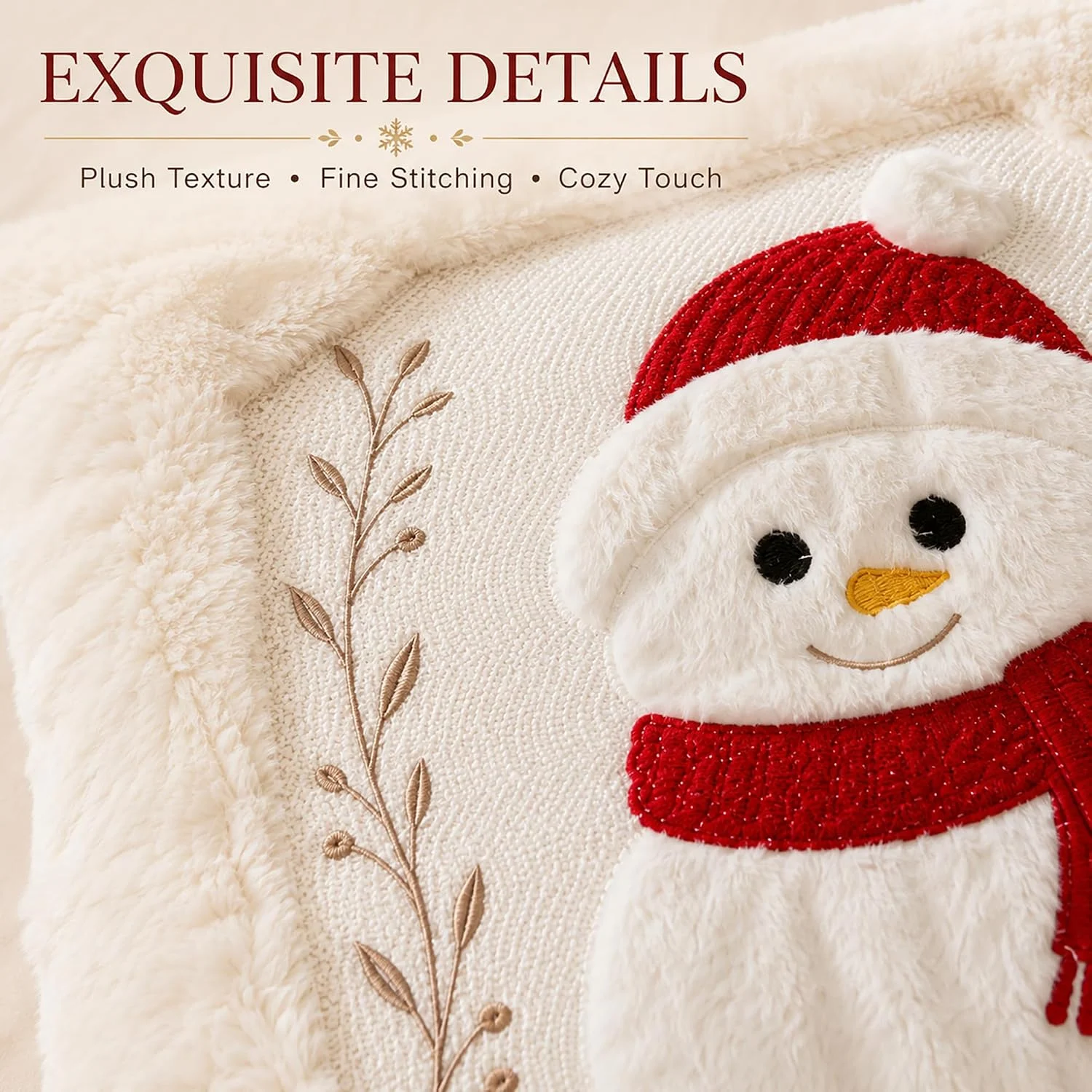Christmas Throw Pillow Covers Set Of 2, 18 X Inch Soft Plush Faux Fur, Santa Claus… — image 3