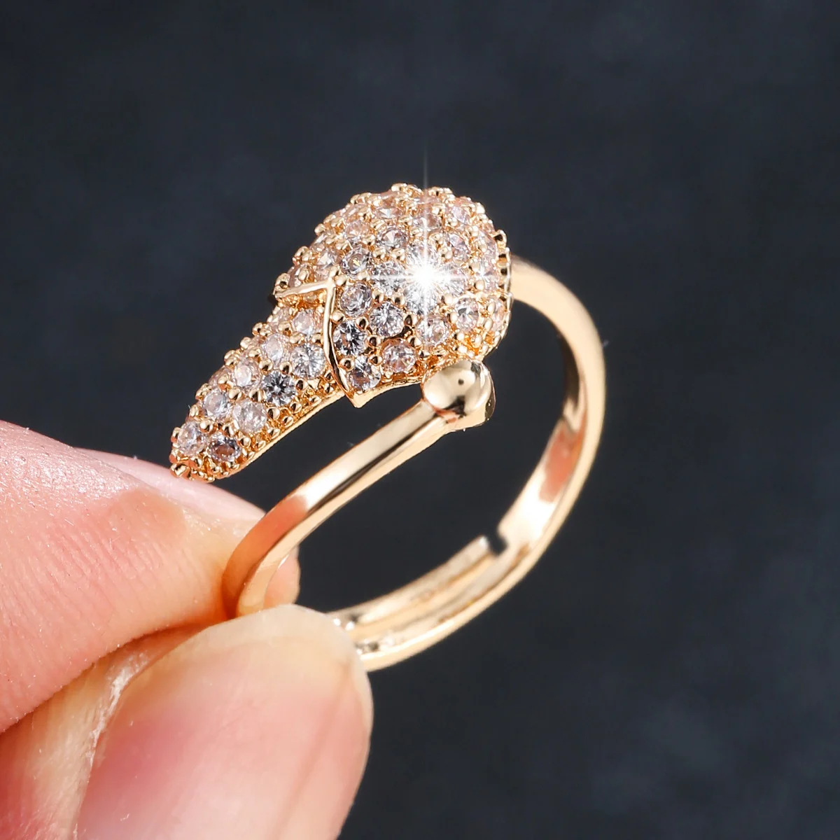 Classic Western Style Light Luxury Ring Fully Pwith Zircons — image 2