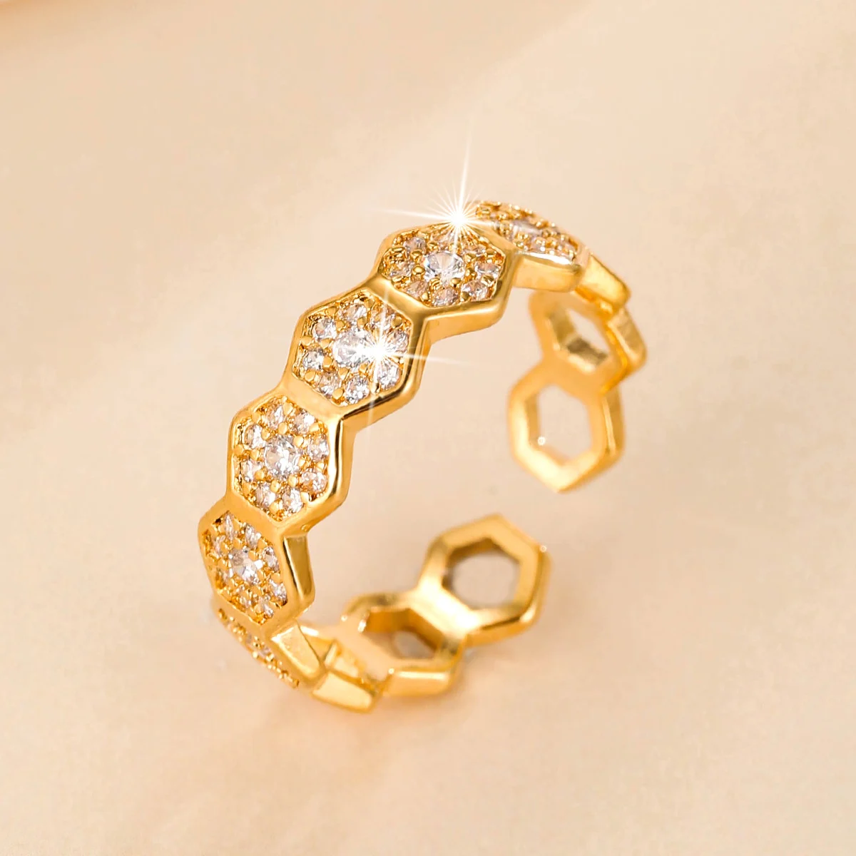 Classic Western Style Light Luxury Ring Fully Pwith Zircons — image 7