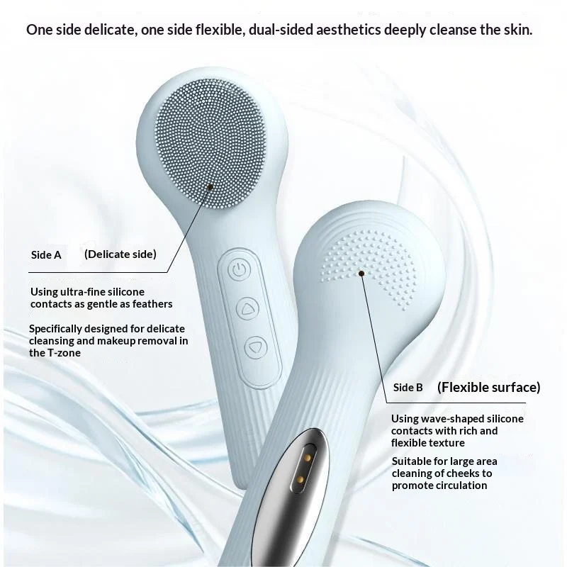 Cleansing Vibrating Massage Handheld Warm Silicone Facial Cleanser — image 2