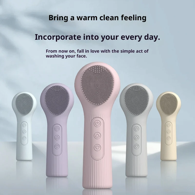 Cleansing Vibrating Massage Handheld Warm Silicone Facial Cleanser — image 8