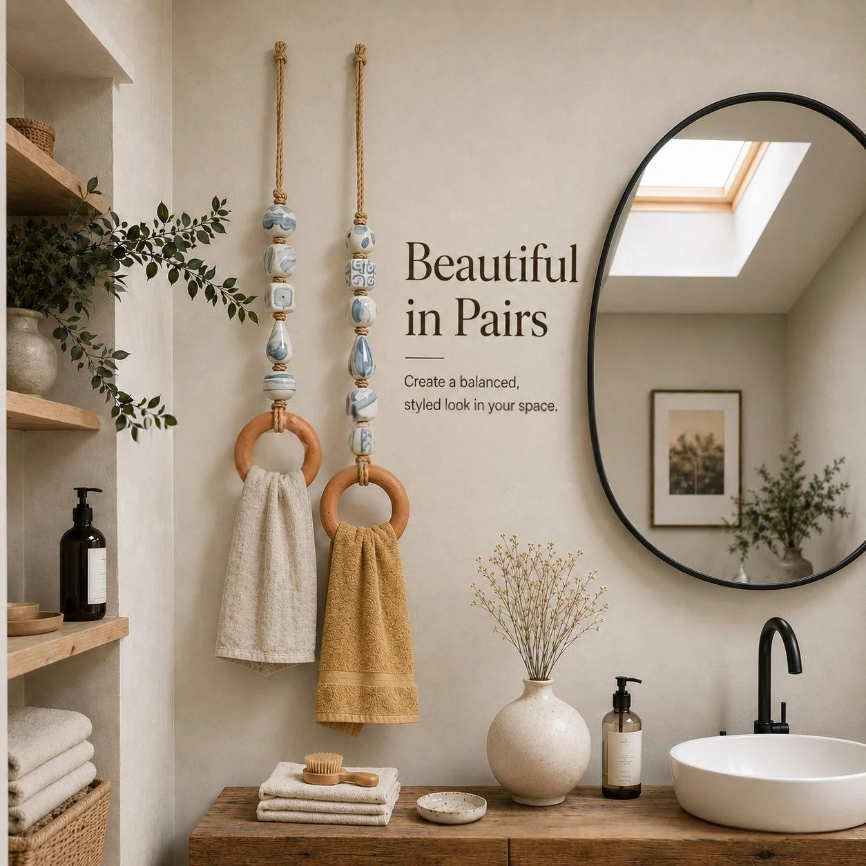 Coastal Blue Beaded Towel Rack — image 6