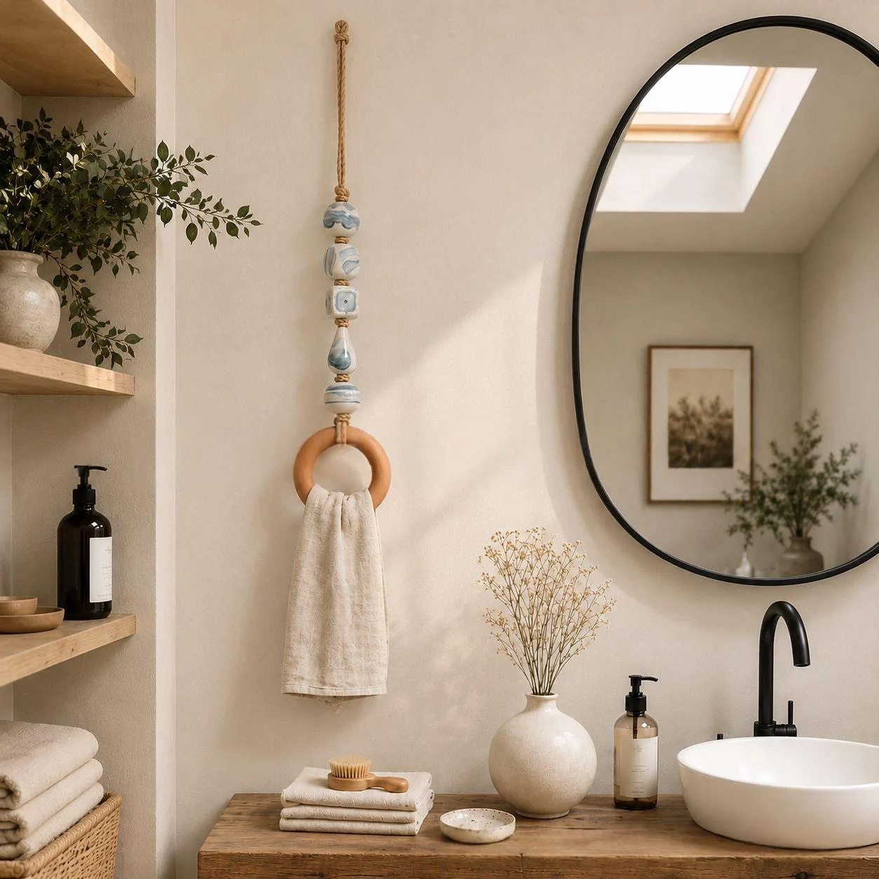 Coastal Blue Beaded Towel Rack — image 5