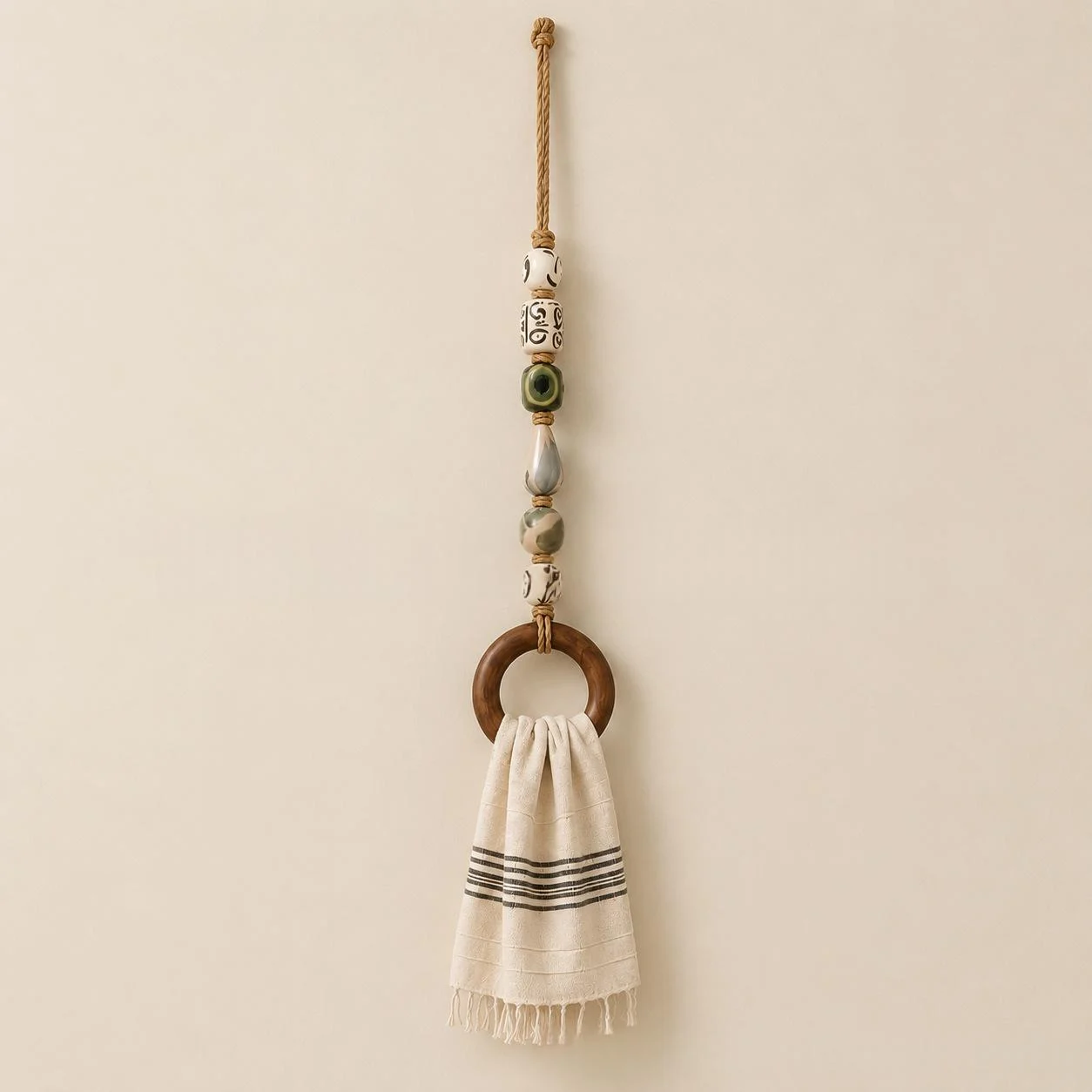 Coastal Blue Beaded Towel Rack — image 4