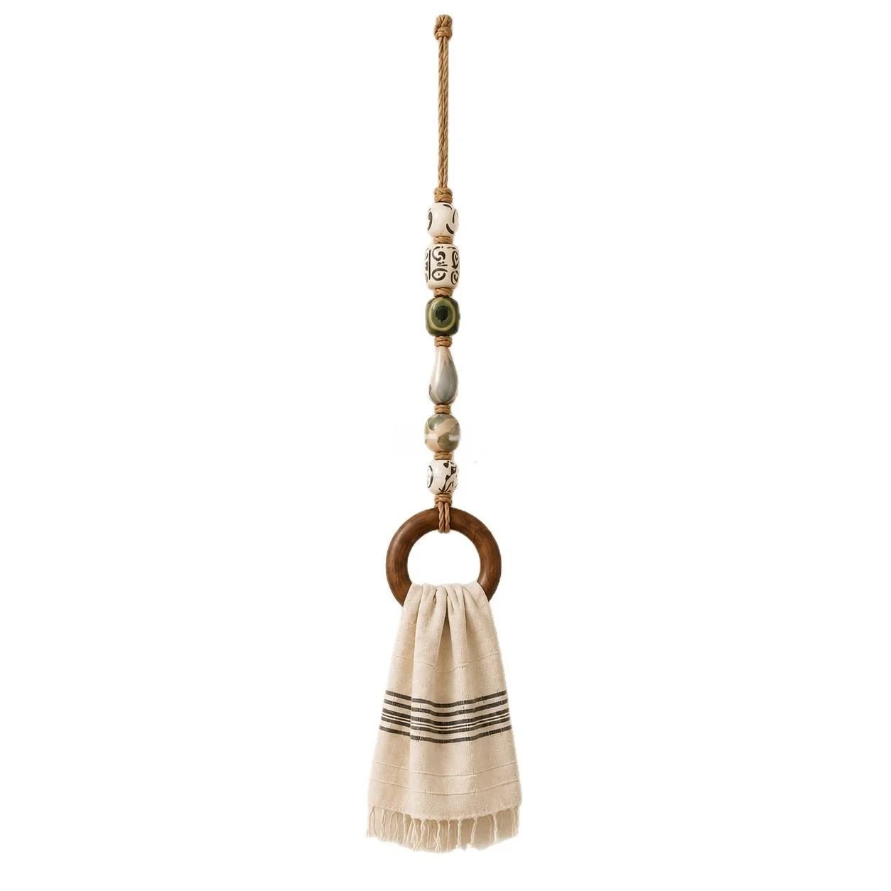 Coastal Blue Beaded Towel Rack — image 3