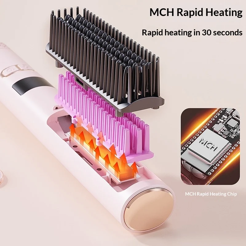 Cold-air Negative-ion Portable Curling And Straightening Comb — image 4