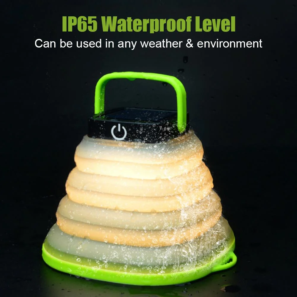 Collapsible Camping Light IP68 Waterproof Solar Foldable Lantern Tent Lighting USB… — image 7
