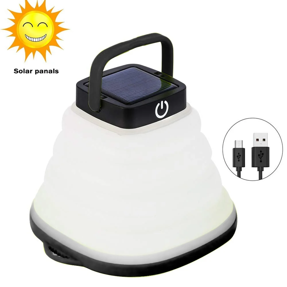 Collapsible Camping Light IP68 Waterproof Solar Foldable Lantern Tent Lighting USB… — image 2