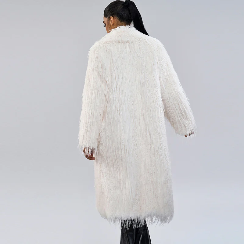 Collar Artificial Fur Top Coat Long Style Temperament For Commuting — image 4