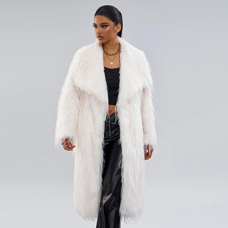 Collar Artificial Fur Top Coat Long Style Temperament For Commuting — image 2