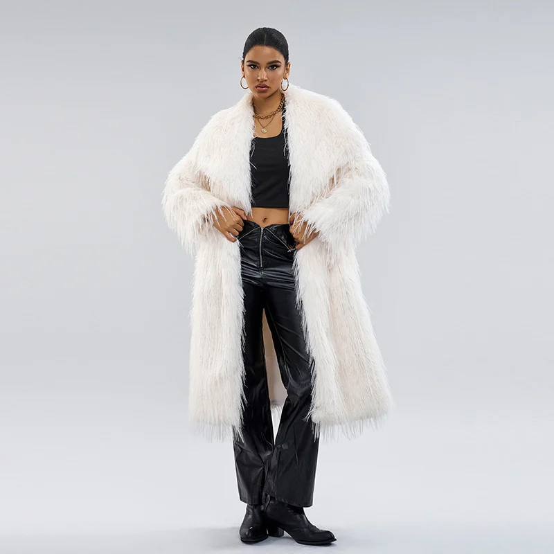 Collar Artificial Fur Top Coat Long Style Temperament For Commuting — image 1