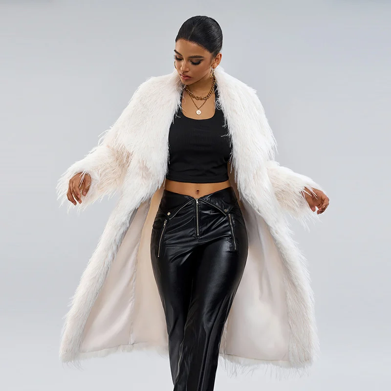 Collar Artificial Fur Top Coat Long Style Temperament For Commuting — image 5
