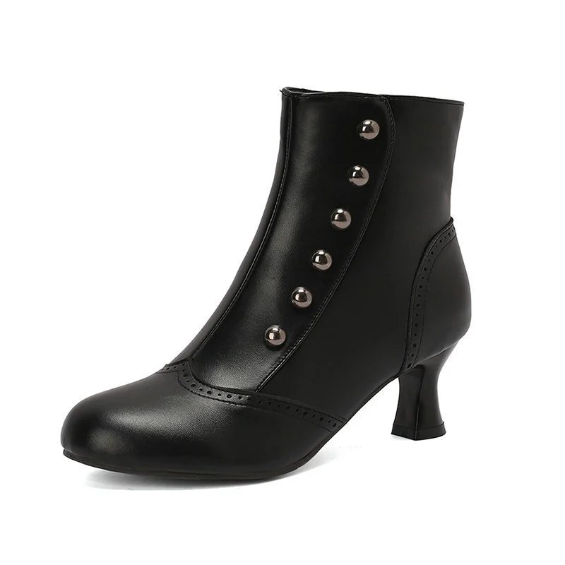 Color-block Block-heeled Ankle Boots With Side Zippers — image 4