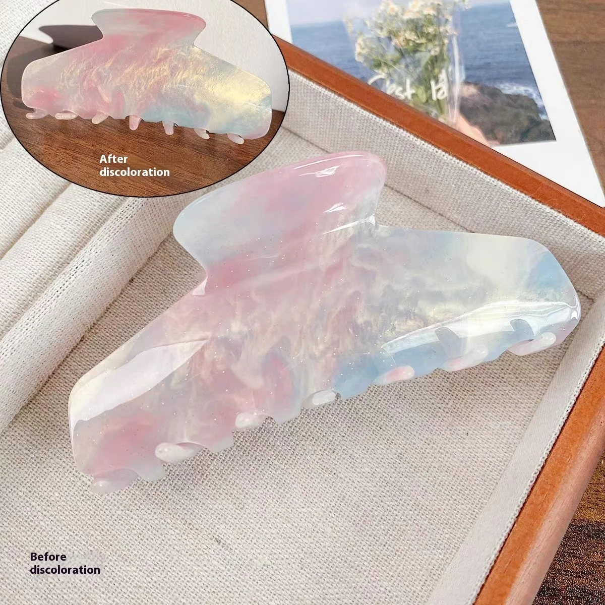 Color Changing In The Sun Exquisite High-grade Acetate Shark Clip Updo Hair Claw… — image 6