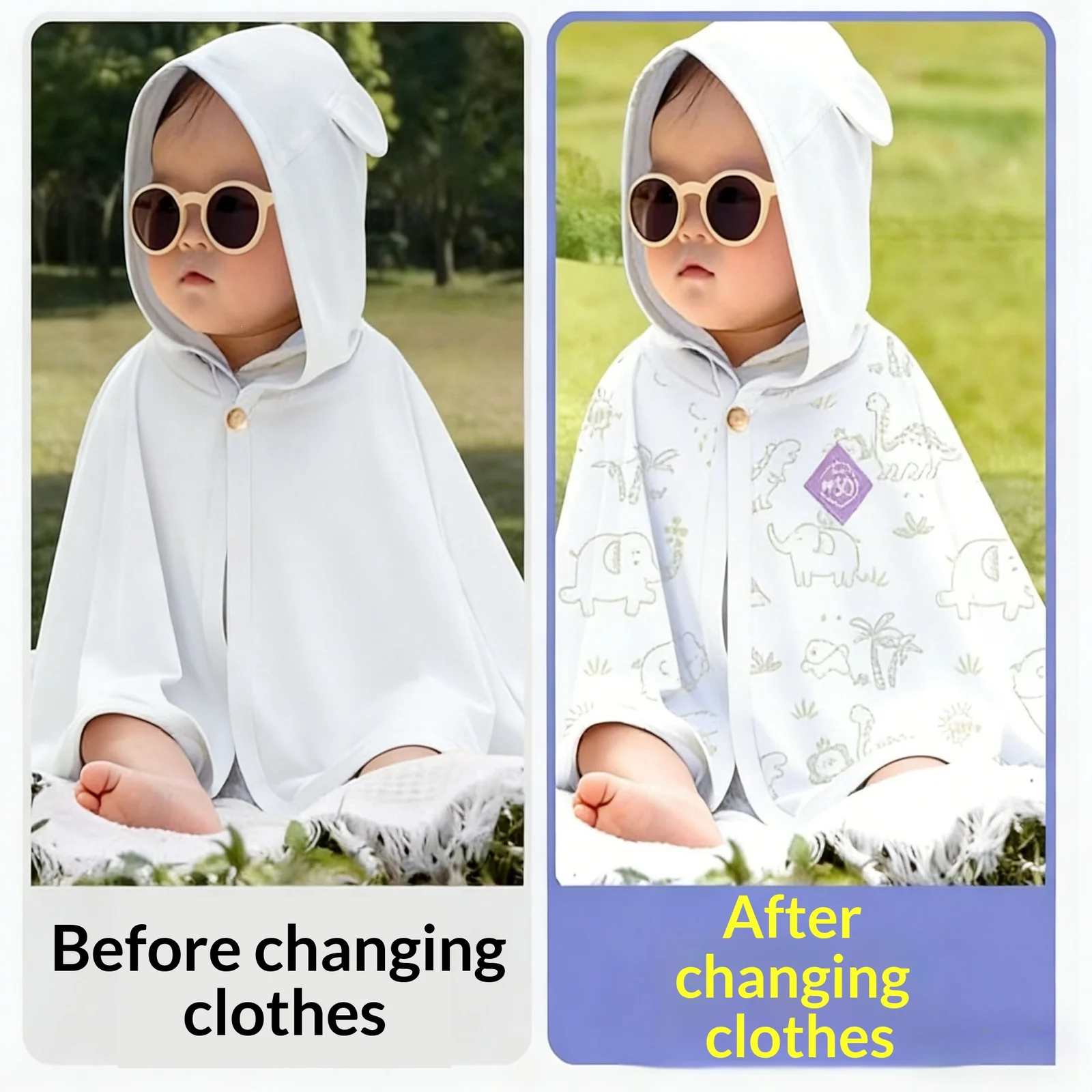 Color-changing Uv-protection Cape Baby Sun-protective Garment — image 3