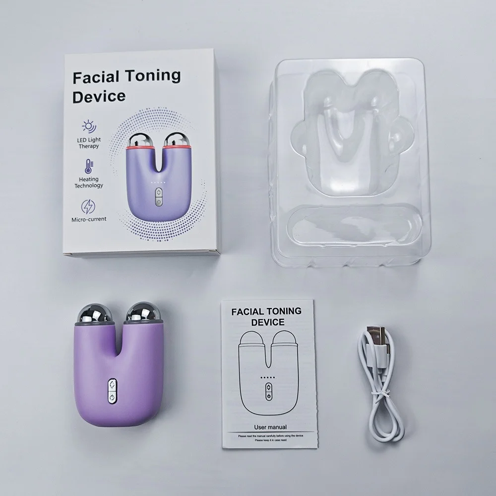 Color-light Vibration V-face Device Hot-compress Massager — image 2