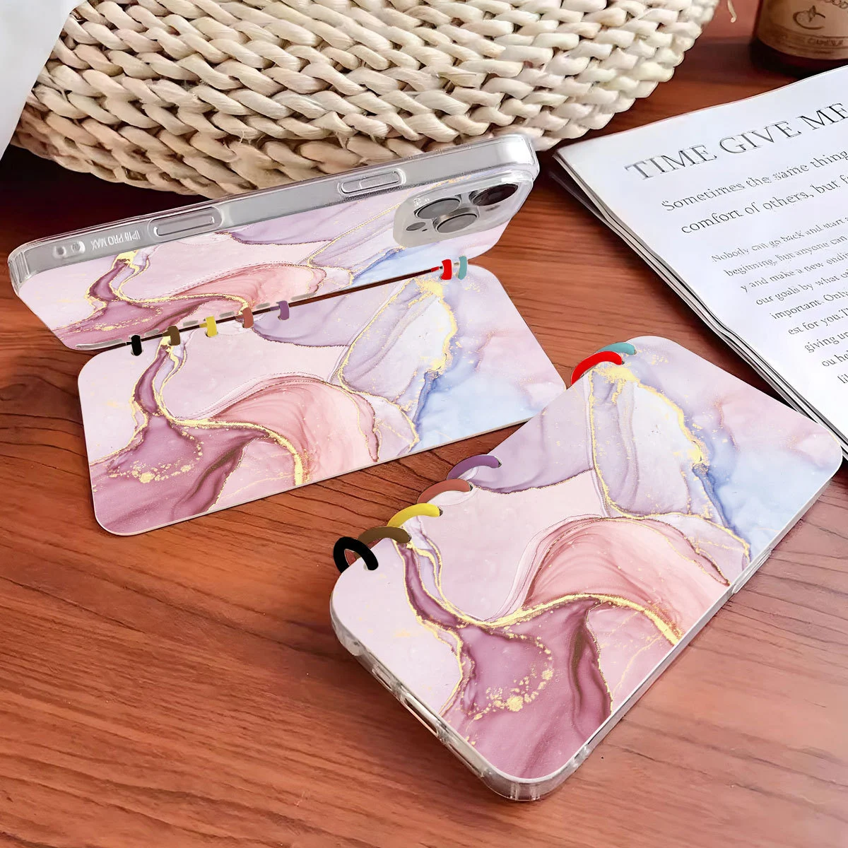 Colorful Patterned Notebook-style Flip Phone Case — image 4
