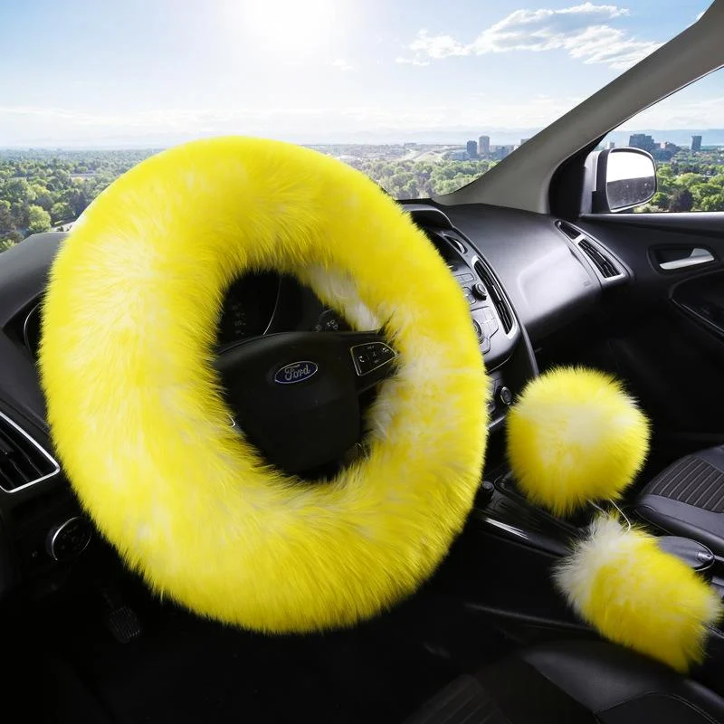 Colorful Plush Car Steering Wheel Cover — image 10