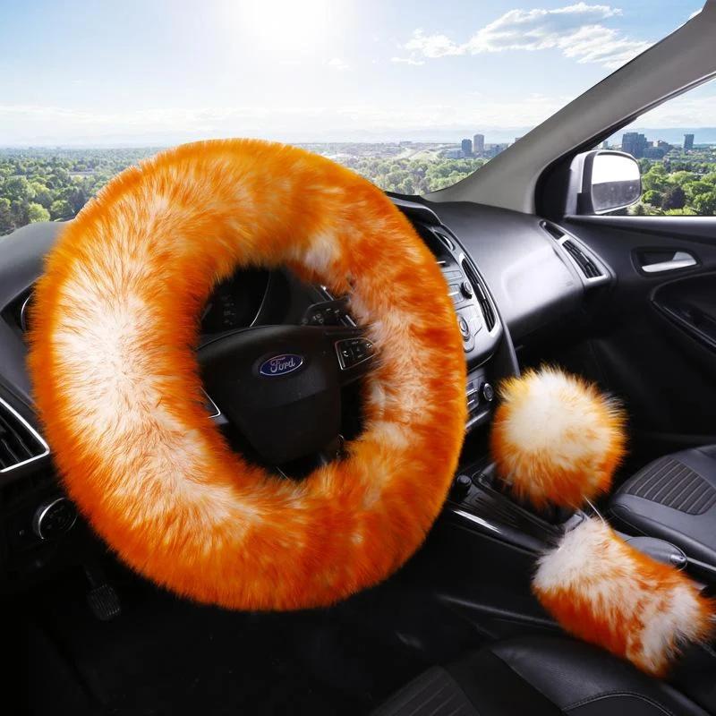 Colorful Plush Car Steering Wheel Cover — image 4