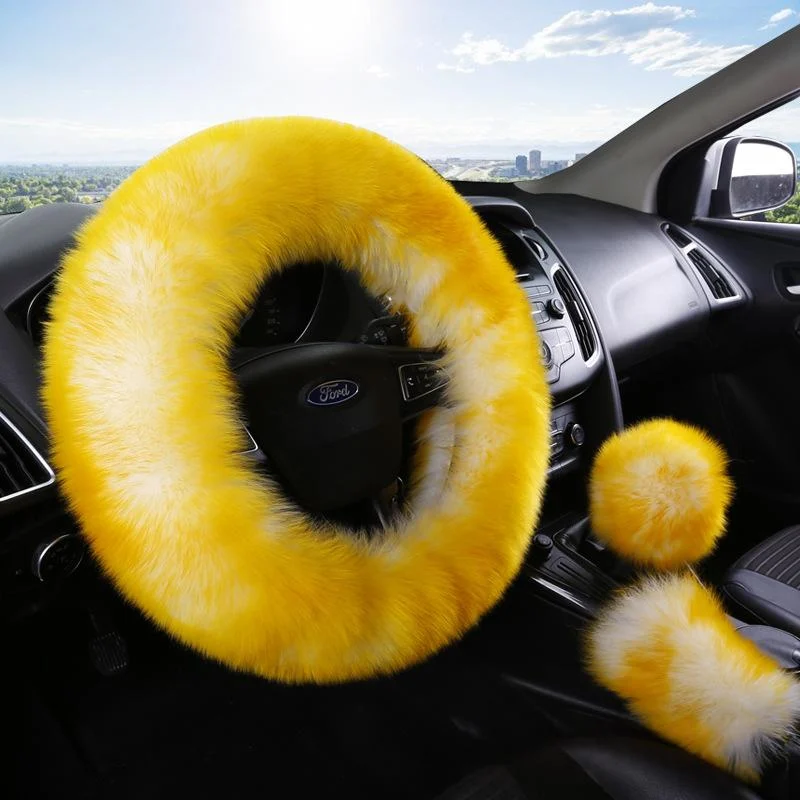 Colorful Plush Car Steering Wheel Cover — image 2