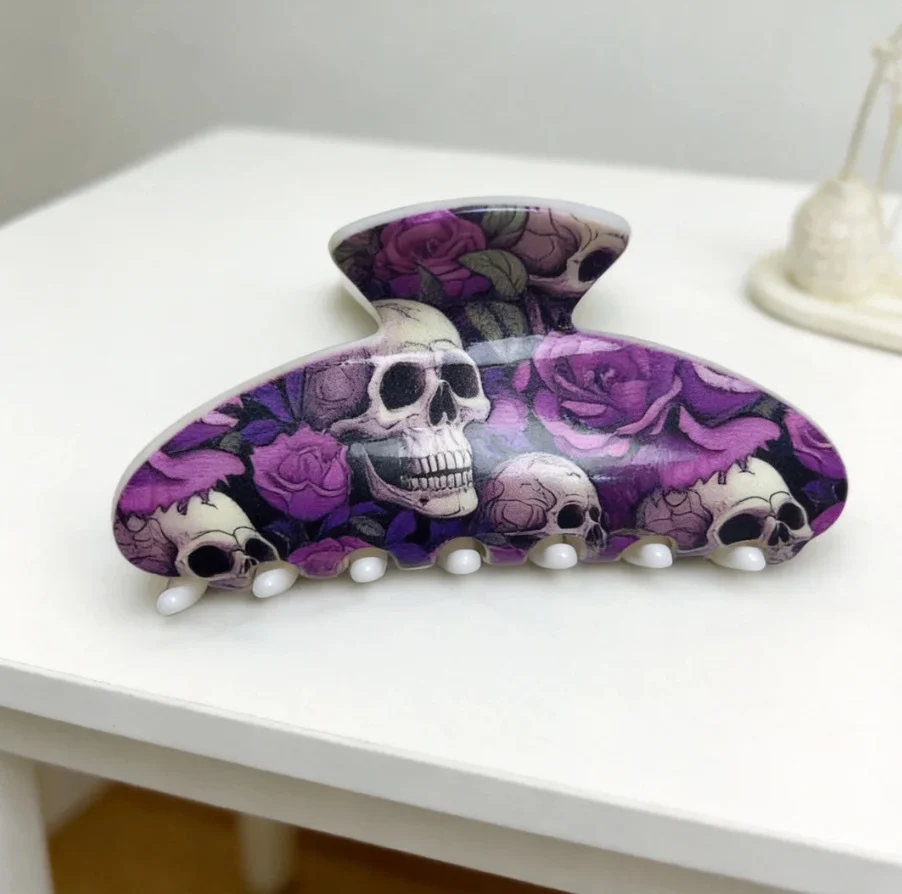 Colorful Skull And Flower Hair Clip Accessory — image 5