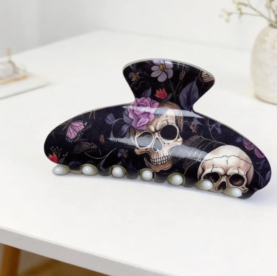 Colorful Skull And Flower Hair Clip Accessory — image 6