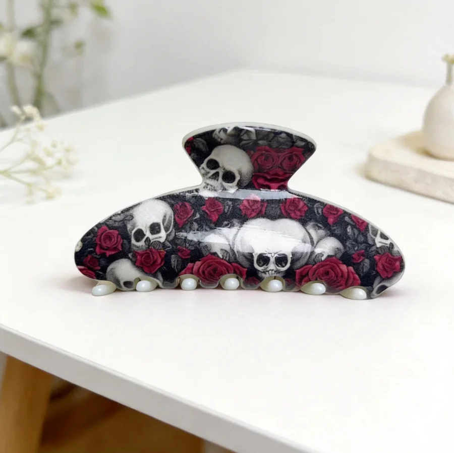 Colorful Skull And Flower Hair Clip Accessory — image 2