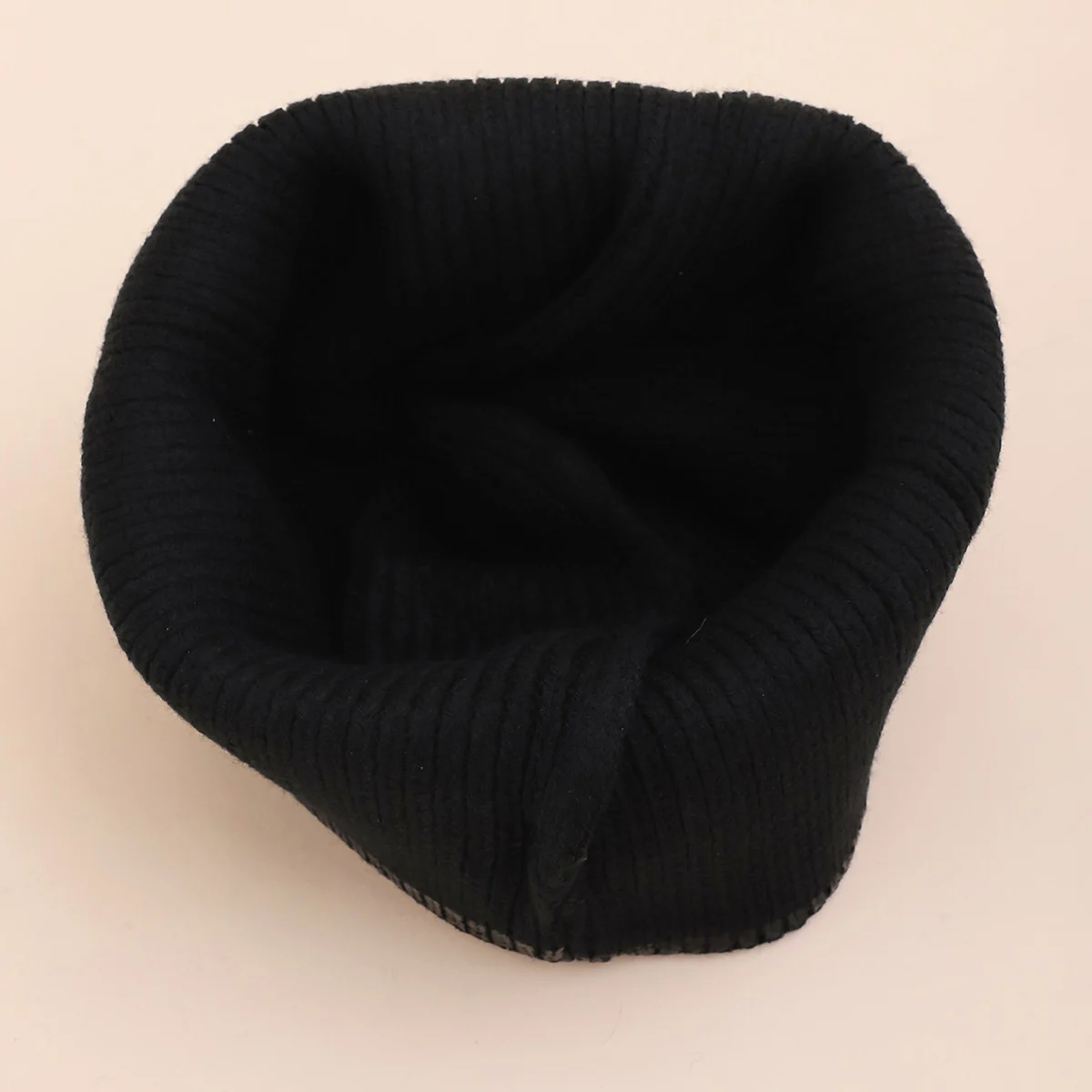 Colorful Stamped Gold Large Wooly Ball Knitted Hood For Autumn Winter With Vertical… — image 2