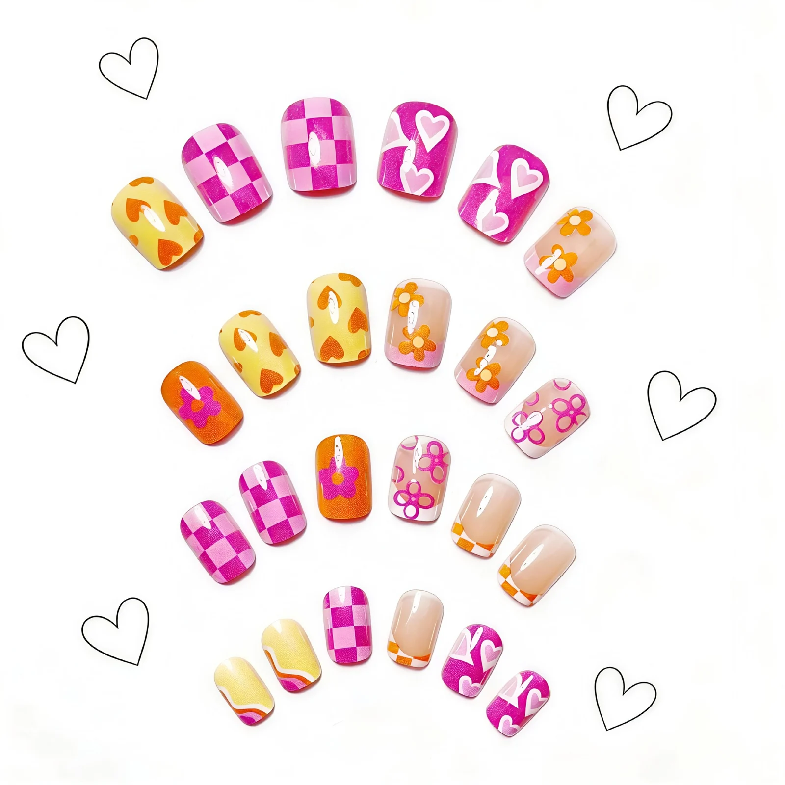 Colorful Summer Cute Little Flower Press-on Nails — image 1