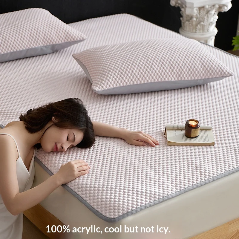 Cooling Bedding Three-piece Set Polyethylene Ice Silk Washable Cool-feel Bed Mat — image 3