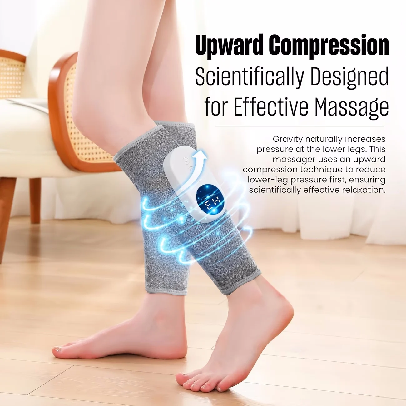 Cordless Leg Massager With Air Massage & Kneading, Rechargeable Calf Wrap For… — image 2